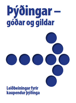 Translation Getting It Right with a blue arrow, Icelandic edition