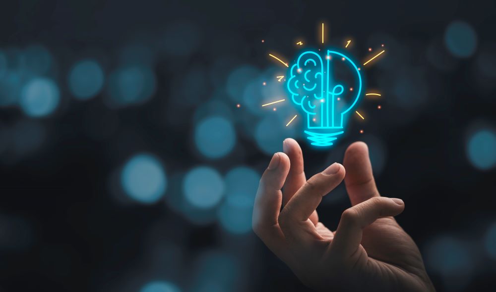 stylised image of a lightbulb representing ideas