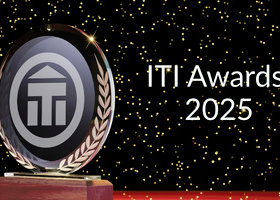 Glass trophy showing ITI Awards 2025